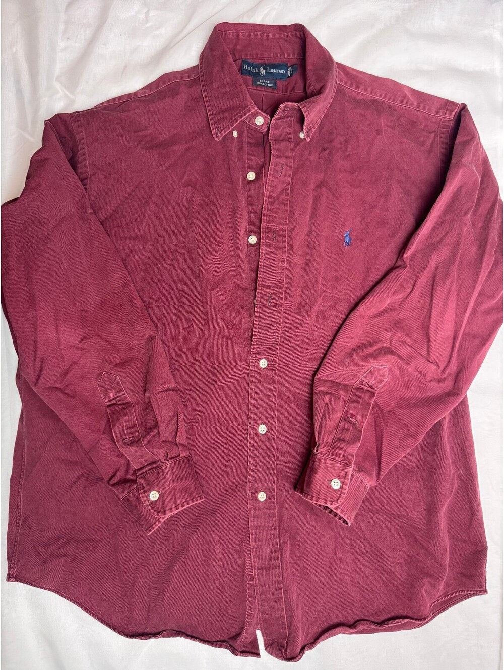 Ralph Lauren Blake burgundy button down shirt